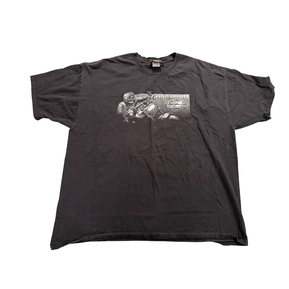 Harley-Davidson T-Shirt Mens XL‎ Black  Skeleton Palm Beach Florida Graphic